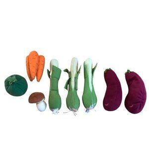 Plush Vegetable Toy Set For Kids Carrots Leek Eggplant Pepper Mushroom